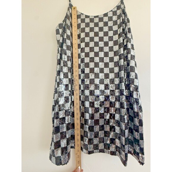 Bar lll Printed Mesh Mock-Neck mini Dress black grey With Side Slit Size Xl - Picture 3 of 10